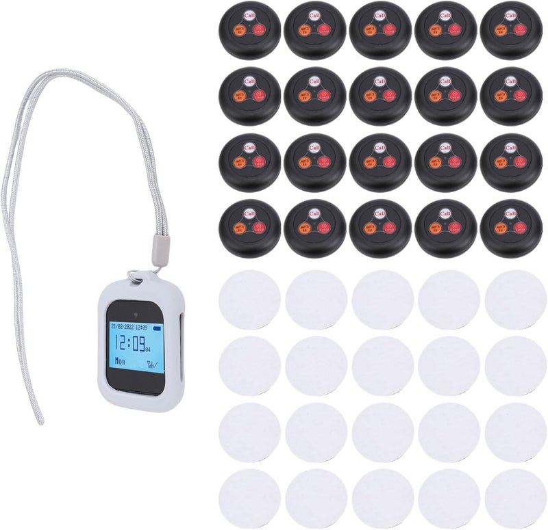 BAFOVY Wireless Paging System, 1 Receiver and 20 Transmitters with Vibration Buzzer Alert and Dot Array LCD Screen, for Restaurant Hotel Cafe Factory Workshop - Image 4