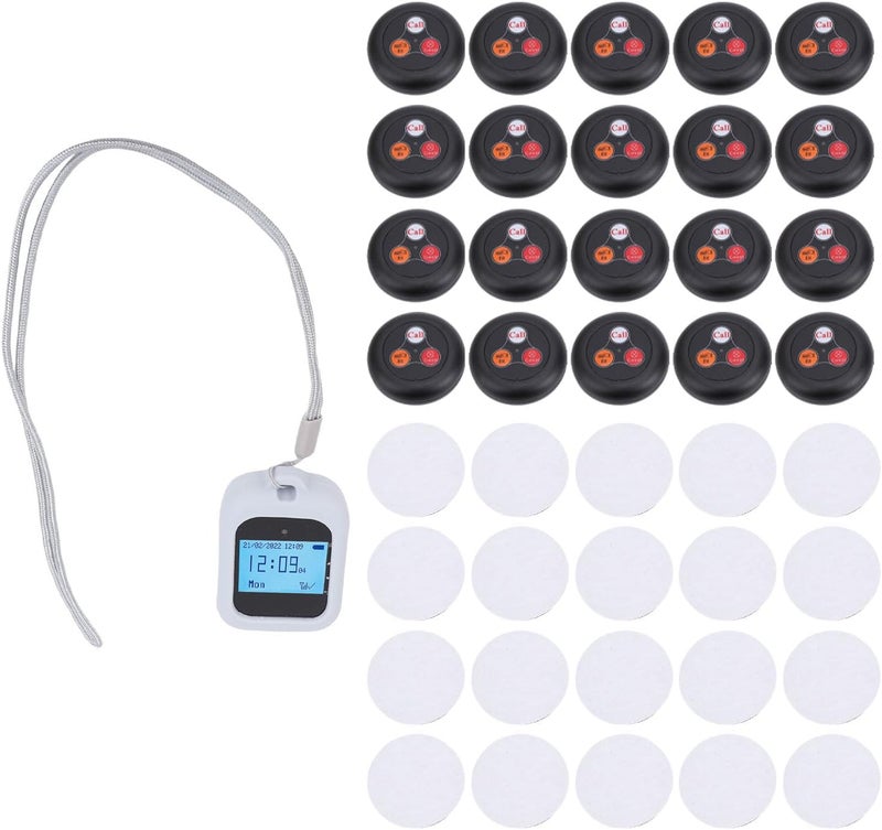 BAFOVY Wireless Paging System, 1 Receiver and 20 Transmitters with Vibration Buzzer Alert and Dot Array LCD Screen, for Restaurant Hotel Cafe Factory Workshop - Image 5