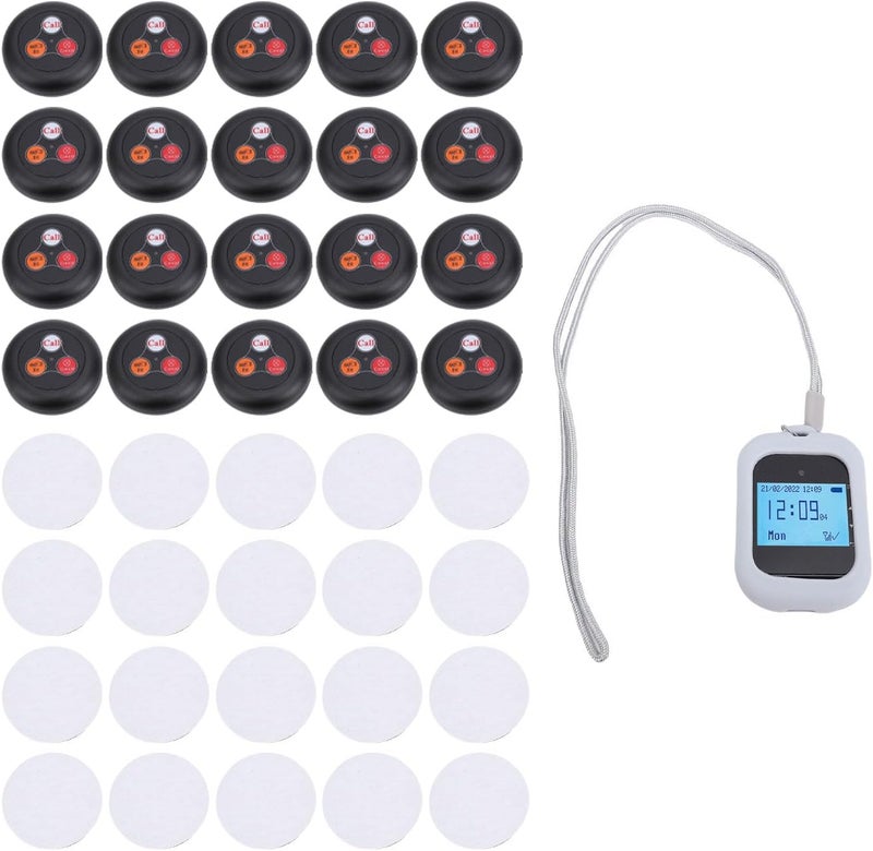 BAFOVY Wireless Paging System, 1 Receiver and 20 Transmitters with Vibration Buzzer Alert and Dot Array LCD Screen, for Restaurant Hotel Cafe Factory Workshop - Image 1