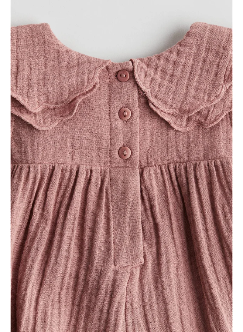 H&M Cotton muslin romper suit