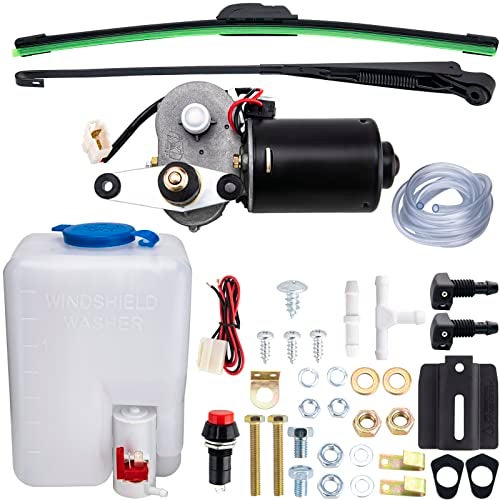 9TH SHOP Electric UTV Windshield Wiper Kit, Universal Windshield Wiper Motor Kit, 12V Electric Windshield Wiper Kit for UTV Golf Cart Universal Power Wiper Kit - Image 1