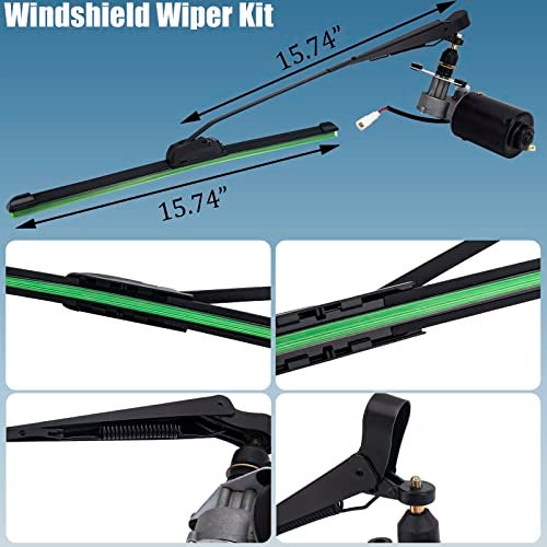 9TH SHOP Electric UTV Windshield Wiper Kit, Universal Windshield Wiper Motor Kit, 12V Electric Windshield Wiper Kit for UTV Golf Cart Universal Power Wiper Kit - Image 5