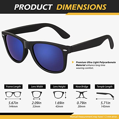 LINVO Polarized Sunglasses for Men Driving Sun glasses Shades 80's Retro Style Design Square - Image 3