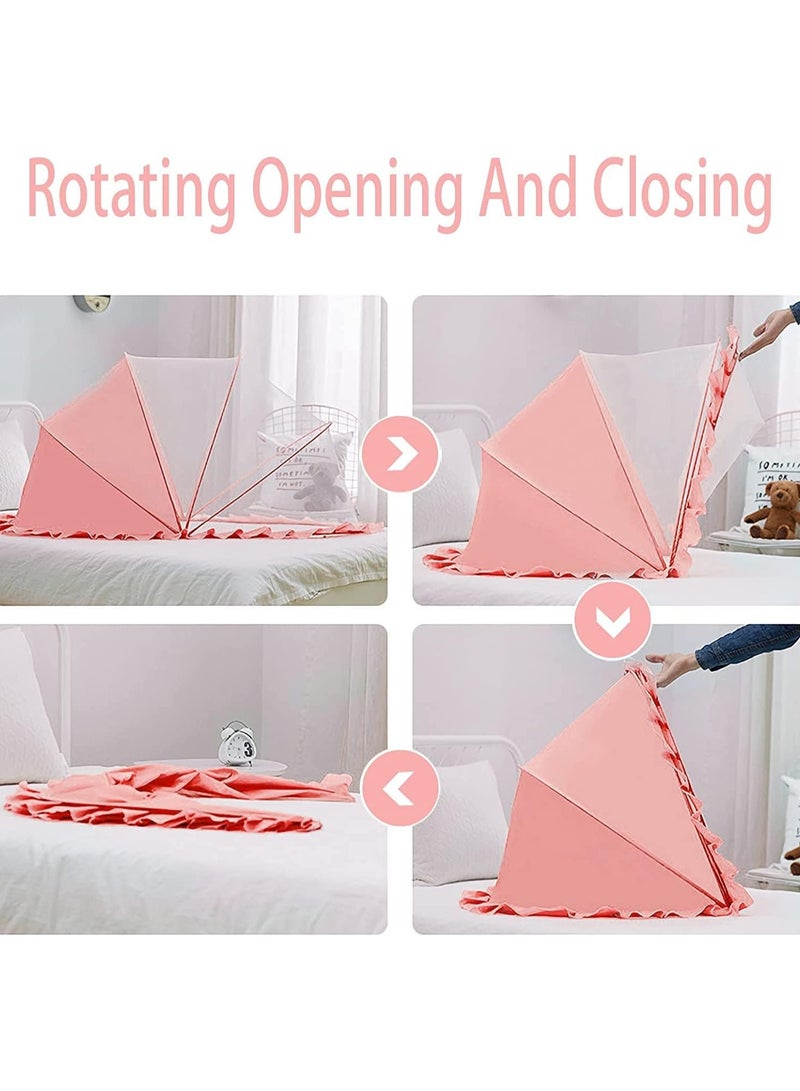 VIO Foldable Baby Mosquito Sleep Net For Infants Babies Portable Comfortable Easy Use Flies Insects Bugs Net for Bed Cot Crib Mat Carpet Indoor Outdoor Travel 125 60 55 CM - Image 5
