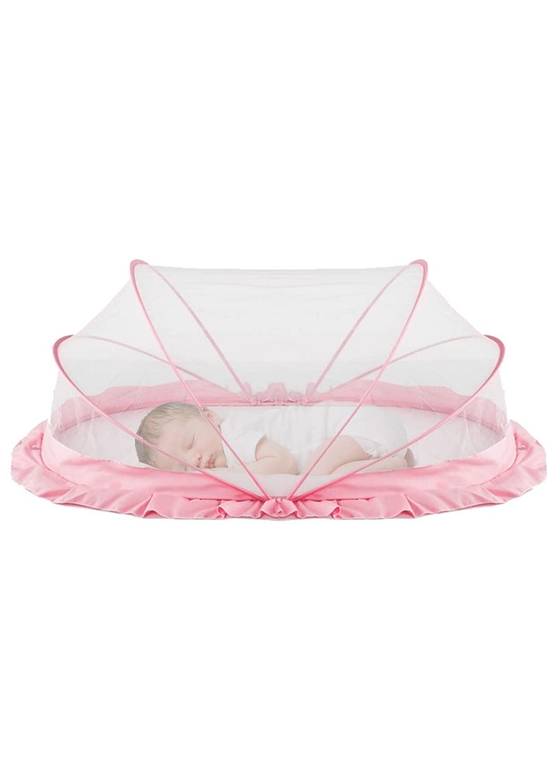 VIO Foldable Baby Mosquito Sleep Net For Infants Babies Portable Comfortable Easy Use Flies Insects Bugs Net for Bed Cot Crib Mat Carpet Indoor Outdoor Travel 125 60 55 CM - Image 1