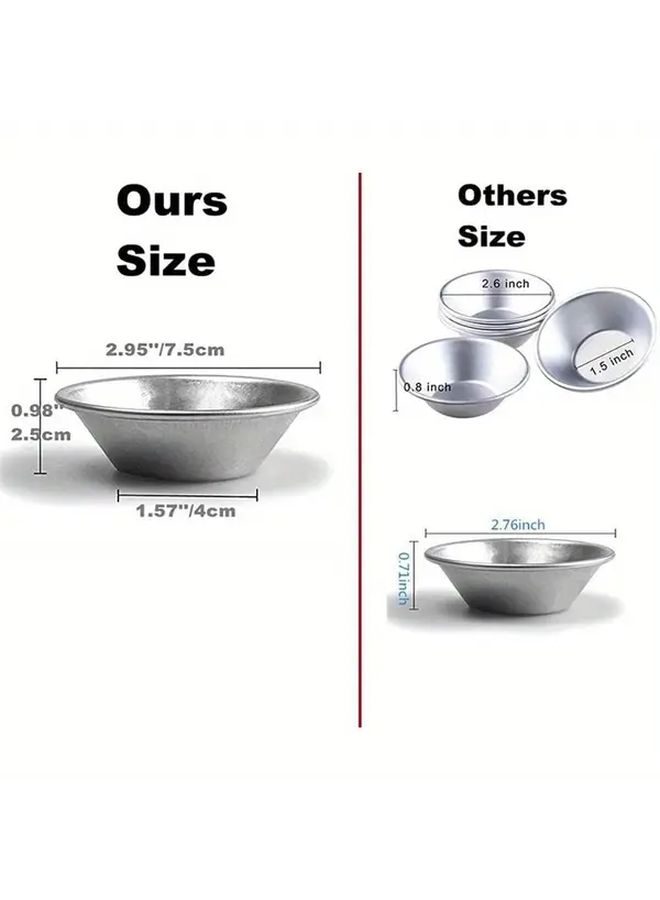 25Pcs Silvery Reusable Aluminum Tart Molds Non Stick Pie Cake Cookie Shells - Image 5