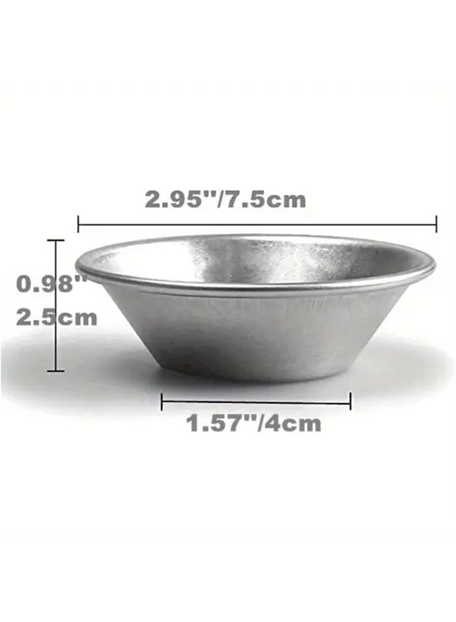 25Pcs Silvery Reusable Aluminum Tart Molds Non Stick Pie Cake Cookie Shells - Image 3
