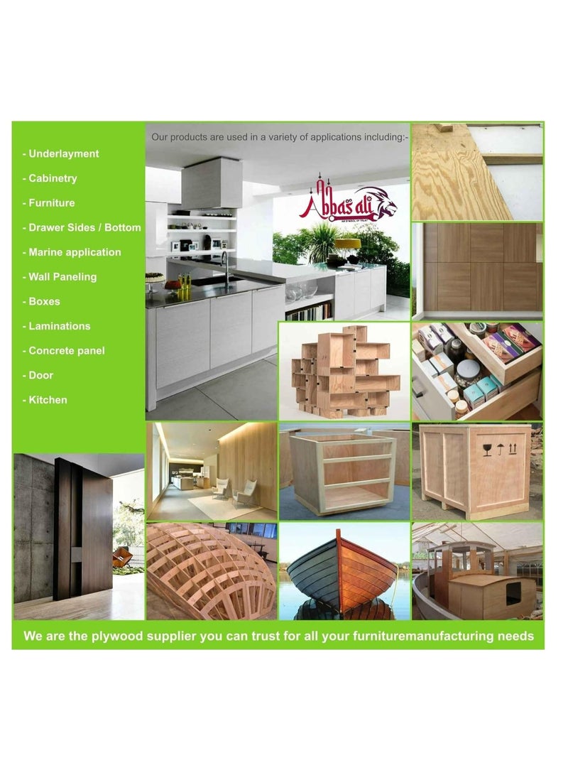 ABBASALI Waterproof Marine Ply Wood Sheet Furniture Board Brown for Multi Purpose DIY Works 60cm X 80cm Pack of 6 Pieces With Gloves, Goggle, 10Pcs Facemask & Saw (9mm)  - Image 3