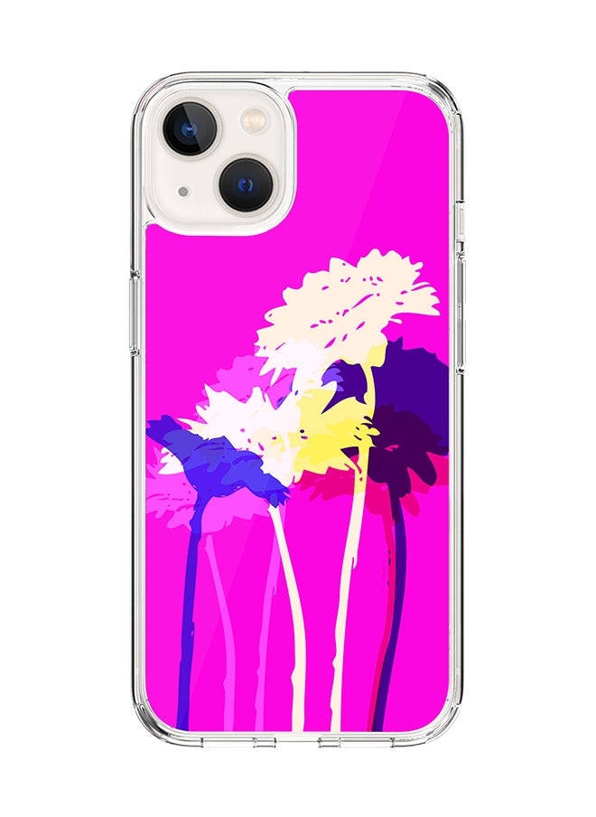 Stylizedd Classic Clear Case for Apple iPhone 15 Hybrid Soft Case Flexible Edges Anti Drop TPU PC Gel Thin Transparent Cover [ Designed for Apple iPhone 15 ] - Bleeding Flowers (Pink) Full Print  - Image 1