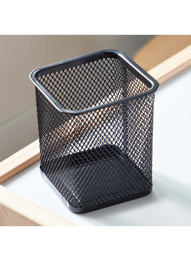 Home Box Wire Mesh Pen Stand - 8X8X9.5 Cm