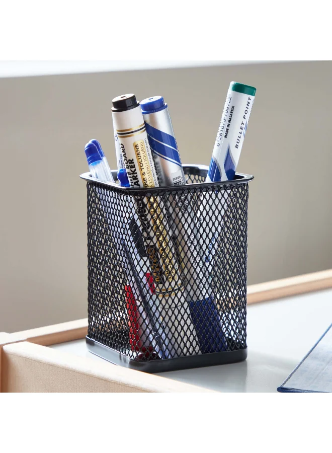 Home Box Wire Mesh Pen Stand - 8x8x9.5 cm