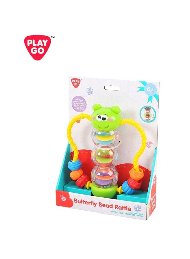 Playgo Butterfly Bead Sensory Rattle – 6 Grasp & Tactile Toy (6M+) - Image 1