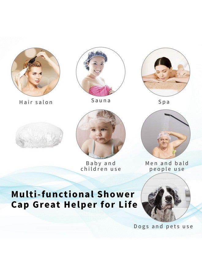 AIDIQIU 50Pcs Disposable Shower Caps Plastic Clear Thickening And Thick Waterproof Caps For Hair Treatment Spa Hotel And Hair Solon Home Useportable Travel (Size 44Cm)  - Image 4