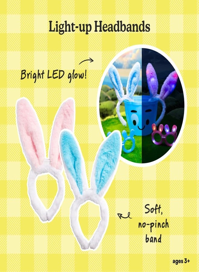 Cool Things Corp Light Up Headbands for Kids - LED Glowing Party Headbands, Costume Accessories for Holidays & Parties, Easter Bunny Ears 4-Pack - Image 2