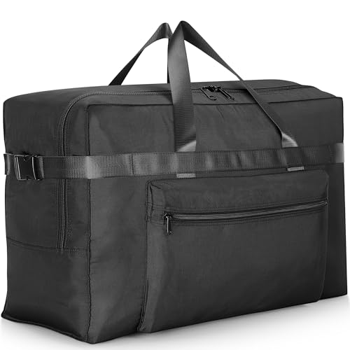 Hafmall Extra Large 120L Foldable Duffel Bag for Travel, Waterproof Weekend Overnight Bag, Collapsible Storage Bag for Moving, Camping (Black) - Image 1