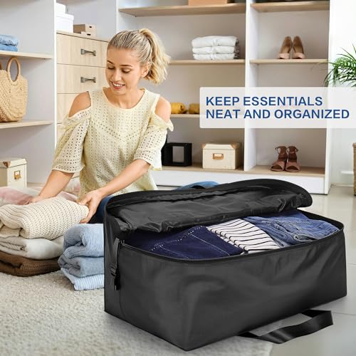 Hafmall Extra Large 120L Foldable Duffel Bag for Travel, Waterproof Weekend Overnight Bag, Collapsible Storage Bag for Moving, Camping (Black) - Image 3