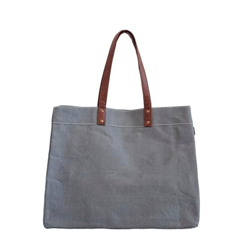 maika Recycled Canvas Carryall Tote Bag, Waxed Ash - Image 1
