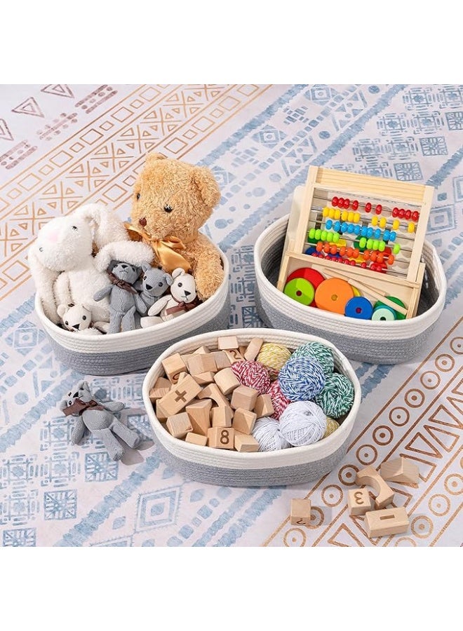 CubesLand Cube رف سلال التخزين لتنظيم ، رف منسوج ، خزانة سلالات الرفوف لعبة سلة مربع الحضانة طفل 2 حزم المنظمة قبالة الأبيض / رمادي فاتح - Image 5