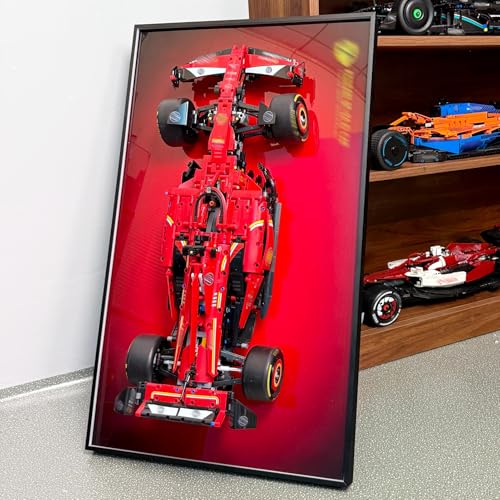 WETCEAOM Display Wallboard Compatible with Lego Technic Ferrari SF24 Model Car 42207 Wall Display Frame Compatible with Lego Car Wall Mount Lovers Only Wall Frame197x315in - Image 1