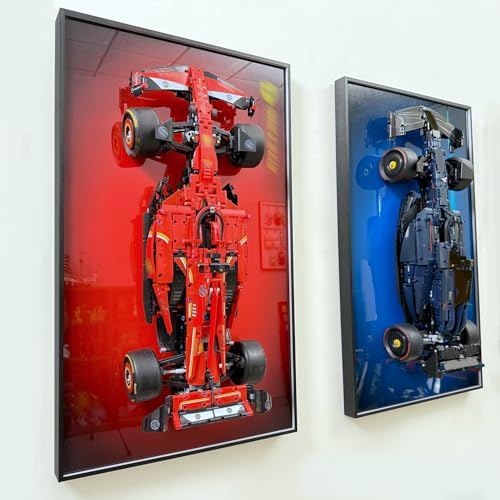 WETCEAOM Display Wallboard Compatible with Lego Technic Ferrari SF24 Model Car 42207 Wall Display Frame Compatible with Lego Car Wall Mount Lovers Only Wall Frame197x315in - Image 5