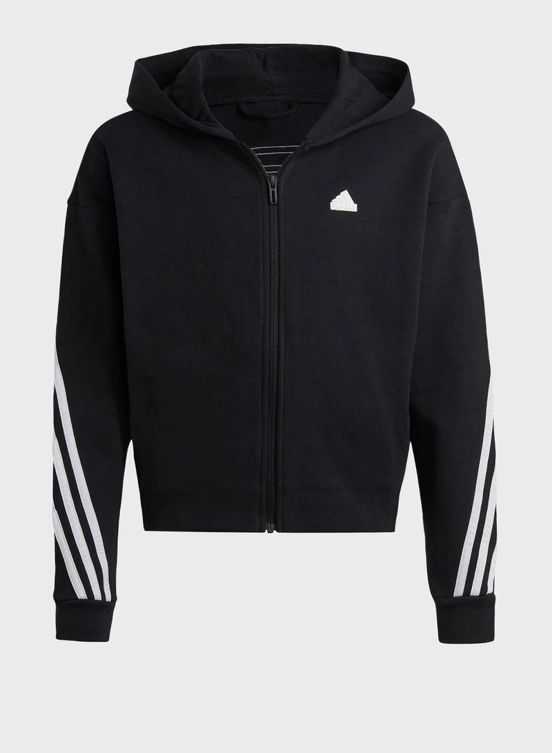 Adidas G Fi 3S Fz Black Training Track Tops 7-8Y