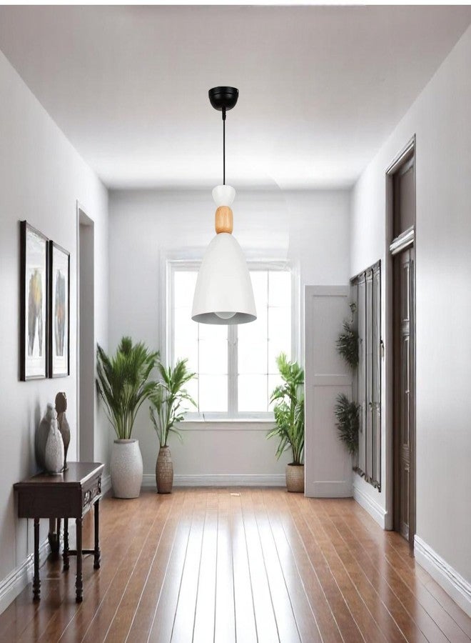 GreyWings Modern White Aluminium Hanging Pendant Light for Ceiling Drop, Antique Decor Accent, E-27 Holder, Bulb is not Included, Pack of 1 - Image 2