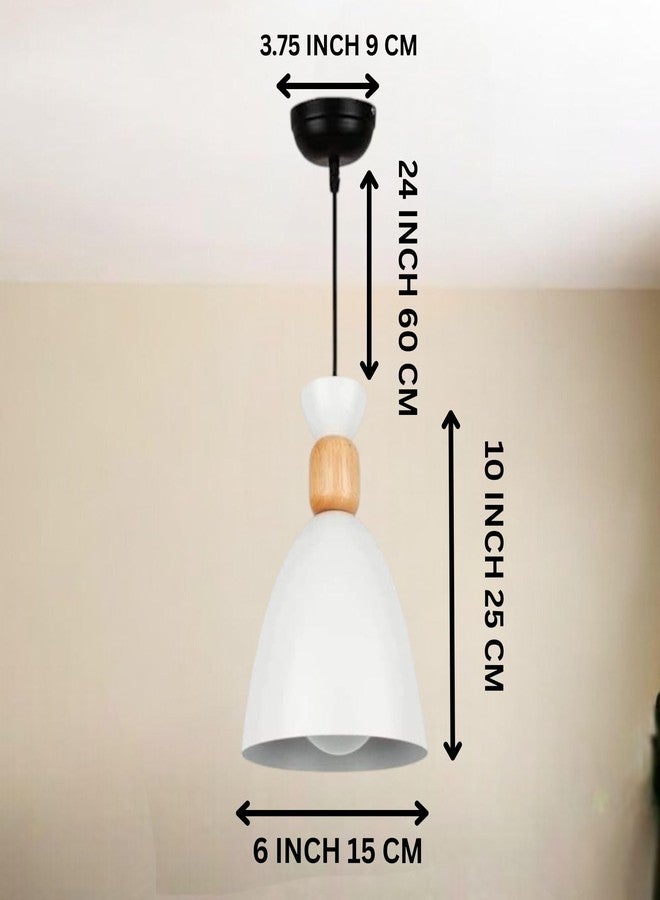GreyWings Modern White Aluminium Hanging Pendant Light for Ceiling Drop, Antique Decor Accent, E-27 Holder, Bulb is not Included, Pack of 1 - Image 3
