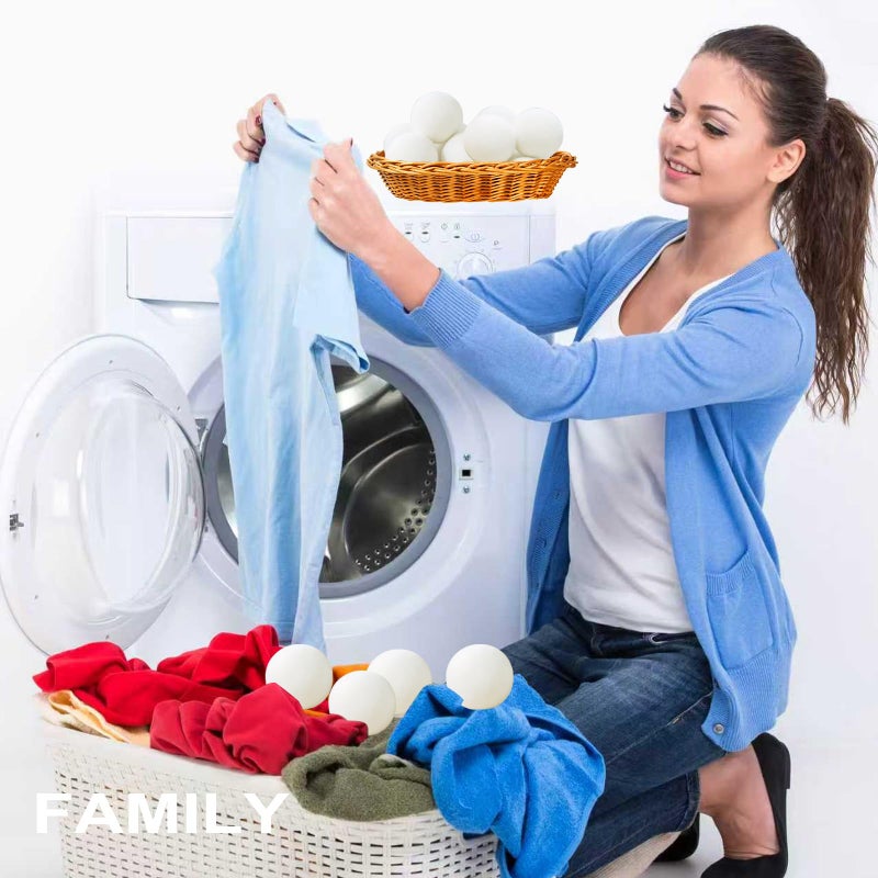 Qiseec Wool Dryer Balls 6-Pack XL - Natural Reusable Laundry Fabric Softener, Reduces Wrinkles & Drying Time, Hypoallergenic, Leaves Fabrics Naturally Soft and Fluffy - Image 5