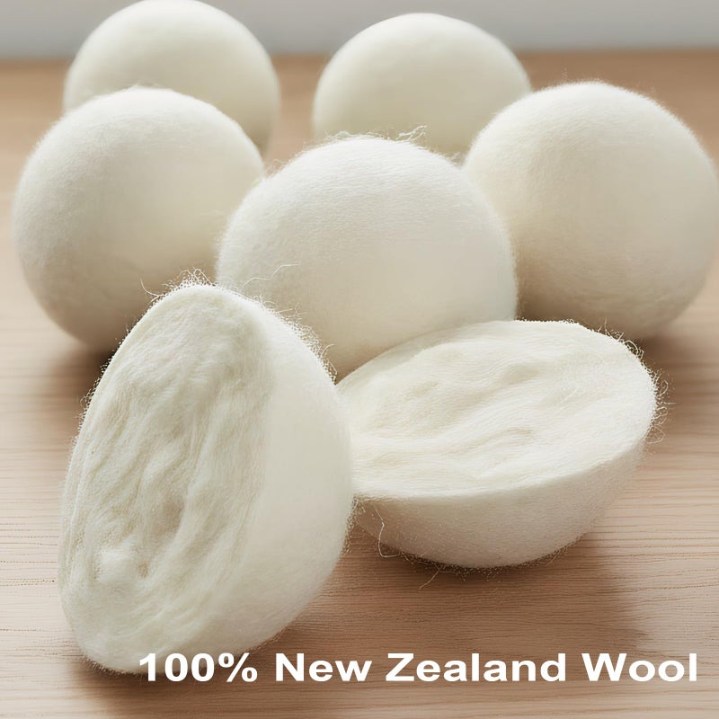 Qiseec Wool Dryer Balls 6-Pack XL - Natural Reusable Laundry Fabric Softener, Reduces Wrinkles & Drying Time, Hypoallergenic, Leaves Fabrics Naturally Soft and Fluffy - Image 2