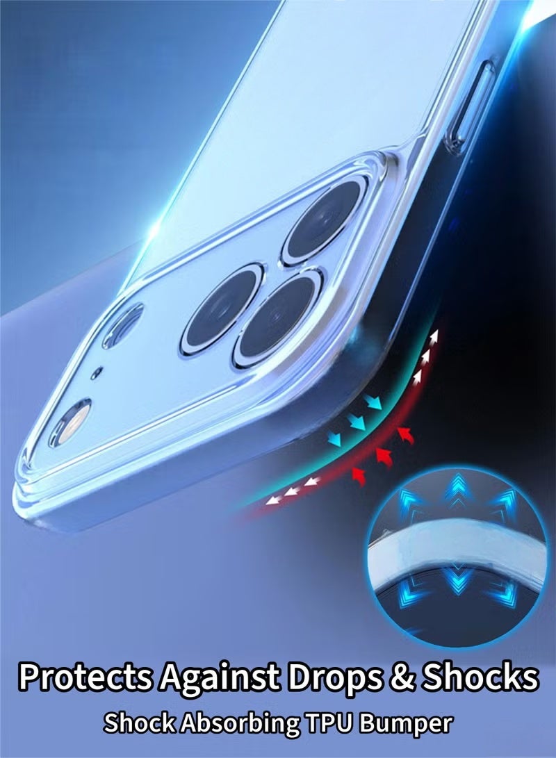 حافظة iPhone 17 Pro مادة TPU ناعمة صديقة للبشرة لتأخير الاصفرار ، ومقاوم للسقوط ومقاوم للخدش غطاء واقي سهل التركيب وإلغاء التثبيت مقاوم للماء غطاء حافظة iPhone فائق النحافة شفاف - Image 5