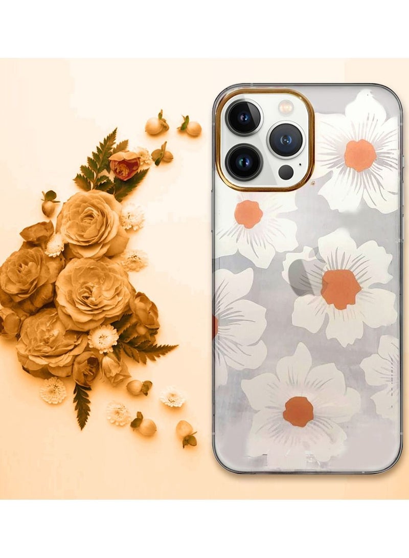 JOWAY iPhone 13 Pro Max Floral Clear Case Ultra Slim Shockproof Flower Print Transparent Cover Design 7 - Image 5