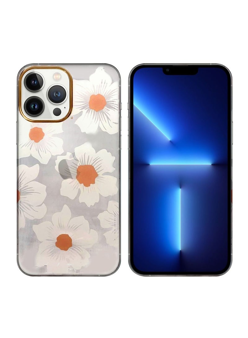 JOWAY iPhone 13 Pro Max Floral Clear Case Ultra Slim Shockproof Flower Print Transparent Cover Design 7 - Image 2