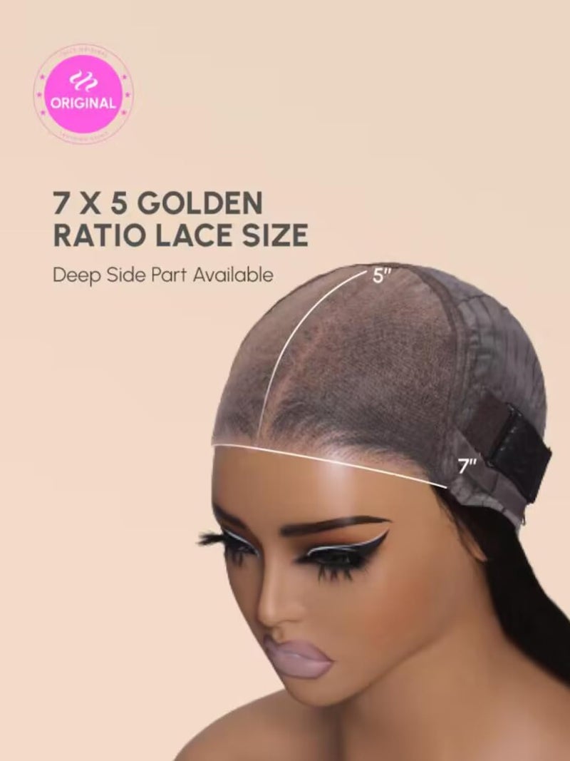UNICE Bye Bye Knots Glueless Wig Pre Plucked Pre Cut Water Wave 7x5 Lace Front Wigs Human Hair Wet and Wavy Put on and Go Glueless Human Hair Wig 150% Density 16 inch - Image 4