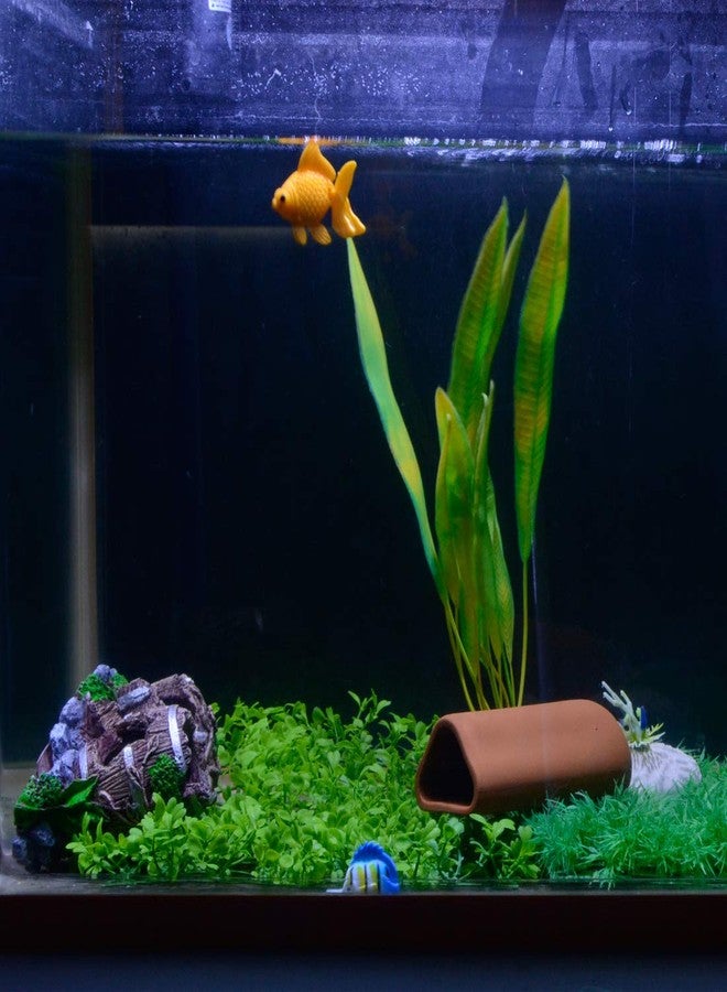 Saim Aquarium Ceramic Cave Decoration,Pleco Hideaway Fish Tank Accessories with 3 Small Fish for Betta Shrimp Shelter Breeding Tube Hiding Rest and Play - Image 2