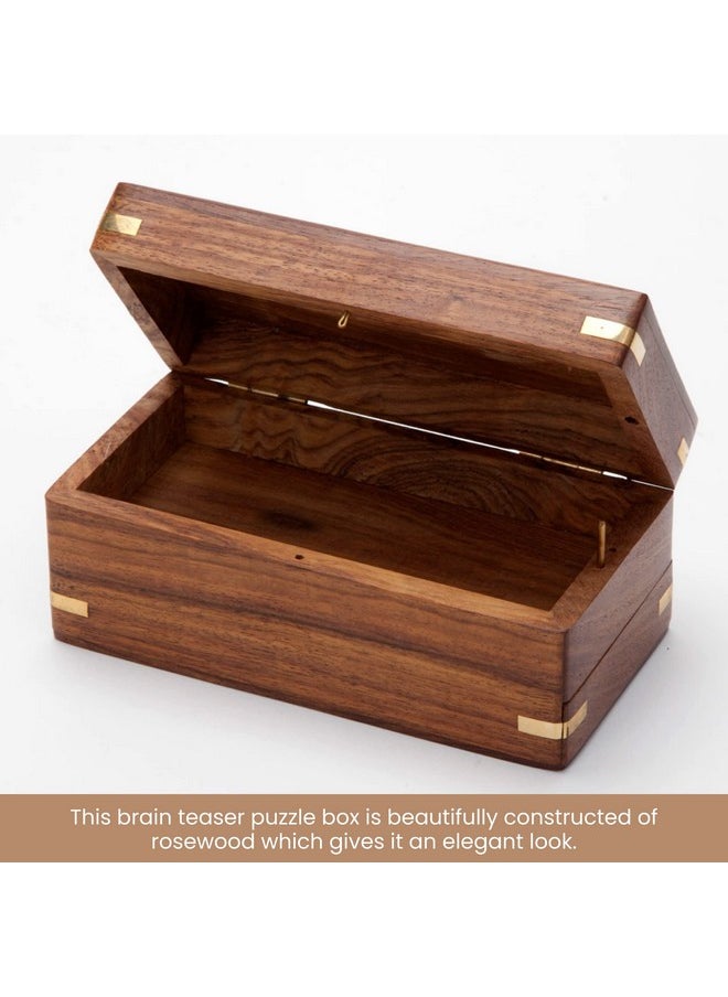 Bits and Pieces - - Secret Enigma Puzzle Box - Camouflage Your Cash Money Holder - Brain Teaser - Wooden Secret Compartment Brain Game - Image 1