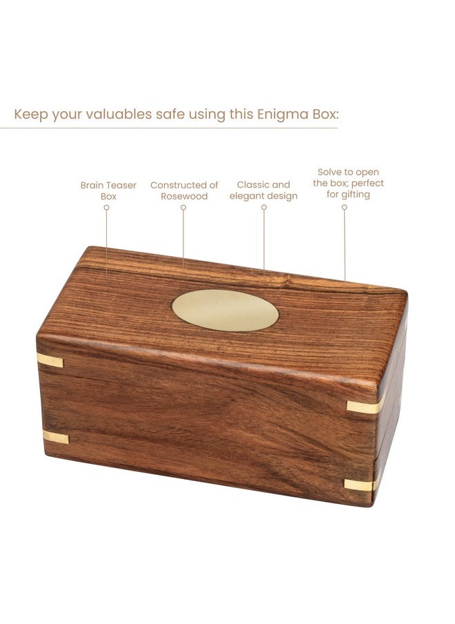 Bits and Pieces - - Secret Enigma Puzzle Box - Camouflage Your Cash Money Holder - Brain Teaser - Wooden Secret Compartment Brain Game - Image 1