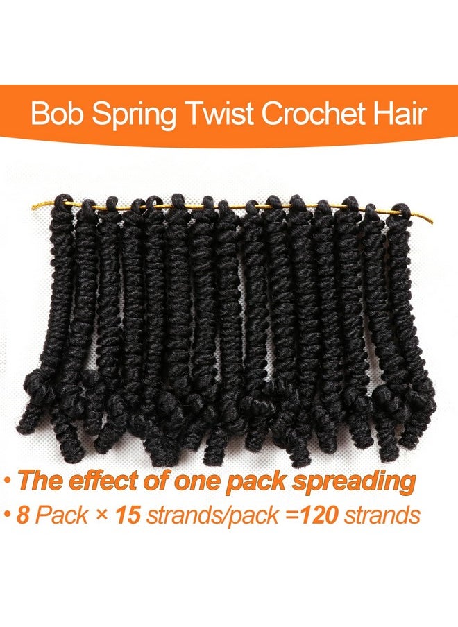 Lifabeauty 8 Packs Short Bob Spring Twist Crochet Hair 6Inch Pretwisted Passion Twist Hair Pre Looped Crochet Braids Hair for Black Women (6 Inch, 1B#)  - Image 5