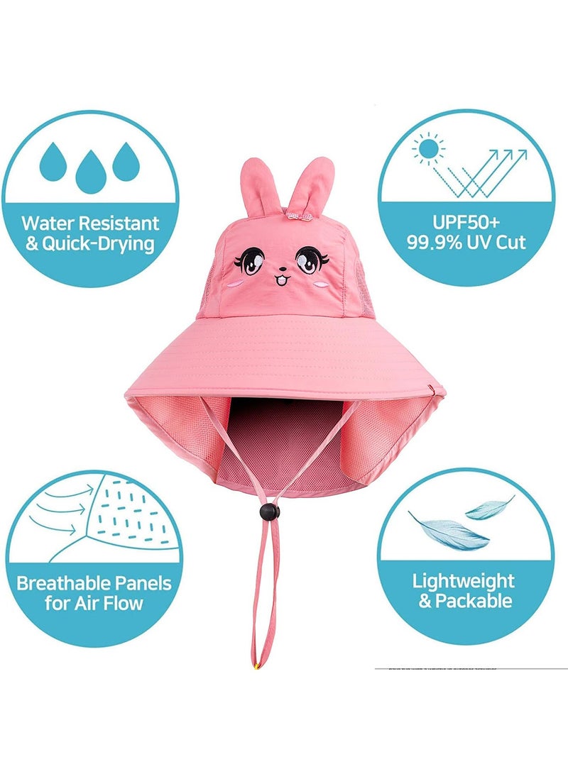 Generic Kids Sun Hat UPF 50+ Boy Girl Protection Hat Wide Brim Beach Hats with Mesh and Adjustable Chin Strap  - Image 3