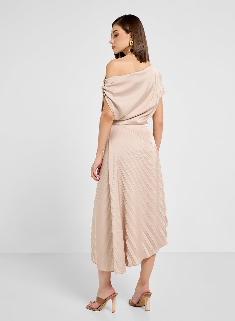 ELLA Pleated Asymmetrical Dress - Image 2
