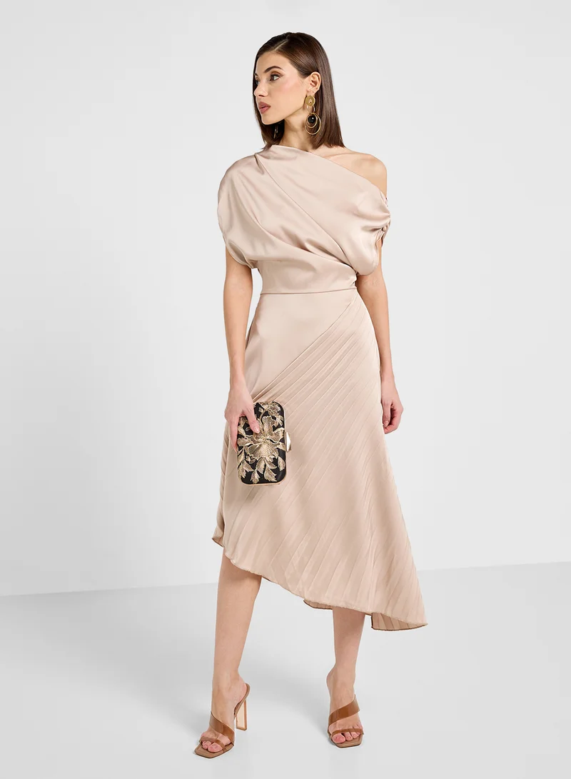 ELLA Pleated Asymmetrical Dress