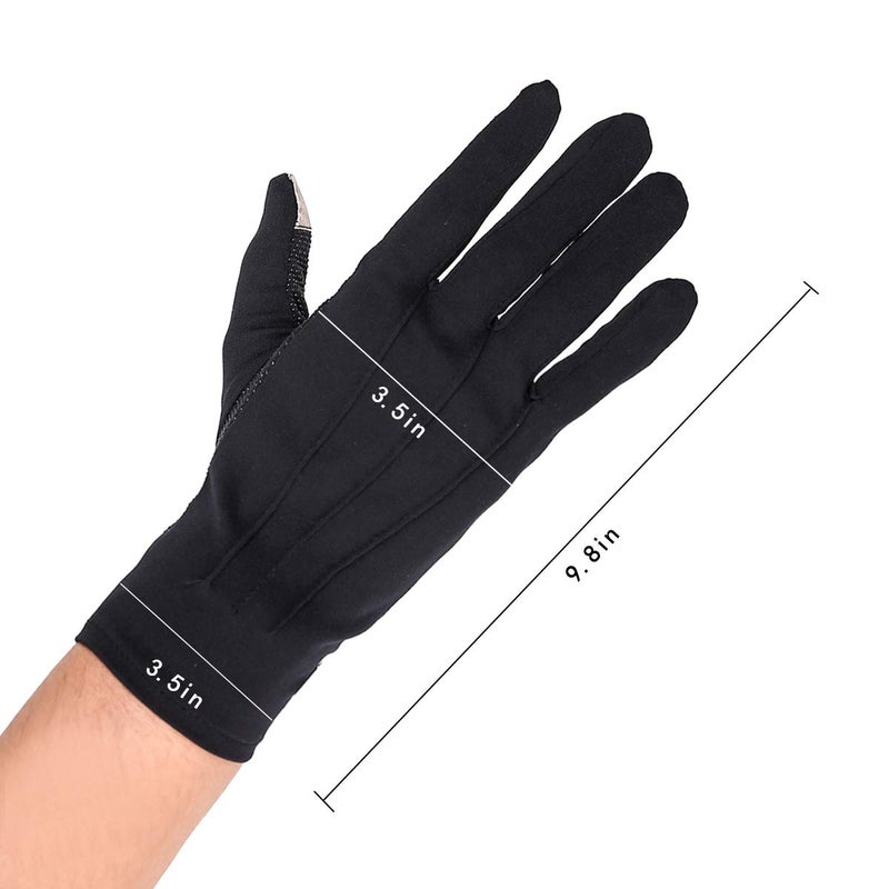 JISEN Men Police Formal Tuxedo Honor Guard Parade Nylon Cotton Gloves 26cm Black with Non-slip Touchscreen - Image 2