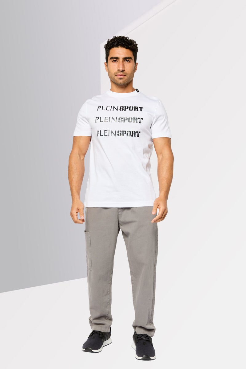 PHILIPP PLEIN تي شيرت تدريب قصير الأكمام للرجال من بلاين سبورت، أبيض - Image 2