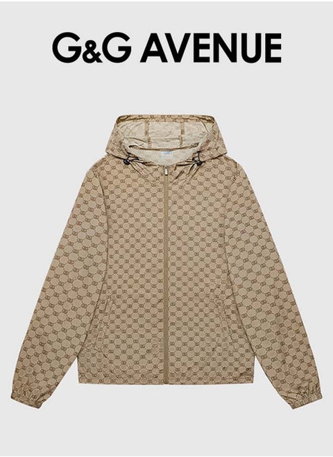 Summer ultra-thin sunscreen Men's front zippered hoodie Oversized and casual round neck jacket with pockets for fashionable and breathable exercise, pink