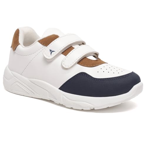 AVANT Kid's Velox Sneaker Shoes- Soft Cushioned Insole, Lightweight, Durable, Comfortable, Trendy, Casual Footwear (AVKSH005CL01SIZE4_UK4_Tan/Navy) - Image 1