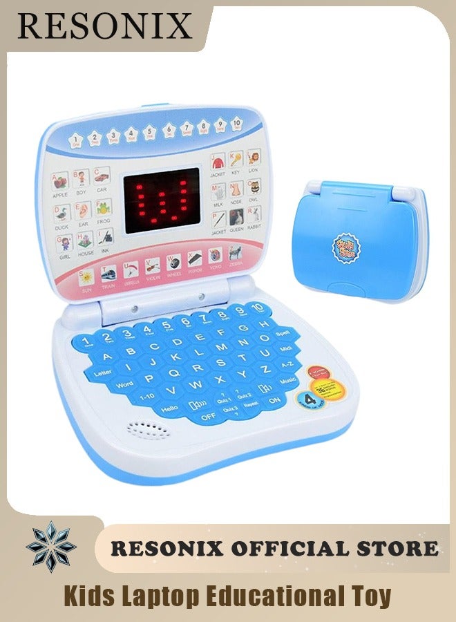 RESONIX Kids Laptop Educational Toy - Eye-Friendly LED Screen Learning Tablet for Toddlers 3+ Years - Teaches Alphabet Numbers & Music - Safe ABS Montessori Electronic Pad Gift for Boys Girls - Image 1