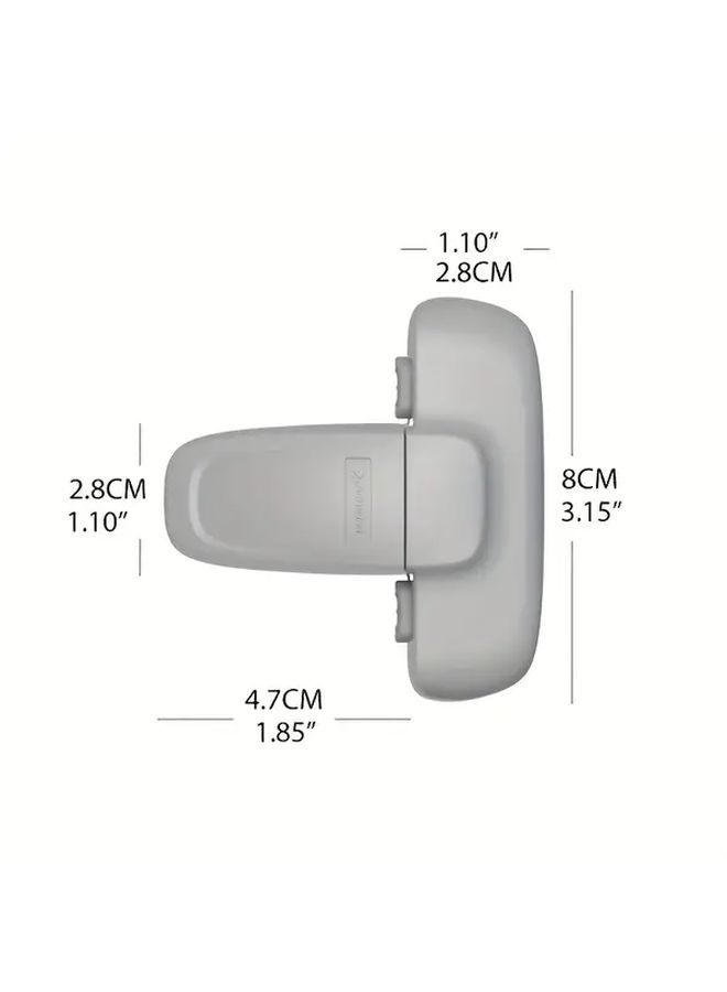 2 Pack Grey And White Youngsters Safety Refrigerator Lock Plastic Secure Easy Install Fridge Latch For Child Proofing Cabinet Door Lock Infant Proofing Home - Image 2