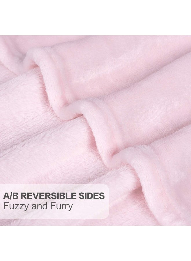 TILLYOU TILLYOU Toddler Flannel Blanket - Warm Cozy Baby Blanket for Boys and Girls, Smooth Cute Lightweight Blanket for Bedding Crib Stroller, 40×50 inches, Pink  - Image 5
