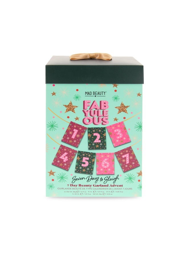 Mad Beauty Fabyuleous 7 Day Beauty Garland Advent Calendar 7 Days Of Bath & Body Goodies Body Wash Lotion Bath Salts & Fizzers Lip Balm  - Image 3
