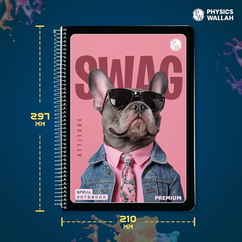 PW Physics Wallah 400 Pages Notebook | 6 Subject | A4 Ruled | Spiral Binding | Strong Plastic Cover | Ideal for School, College & Exam Preparation - Image 3