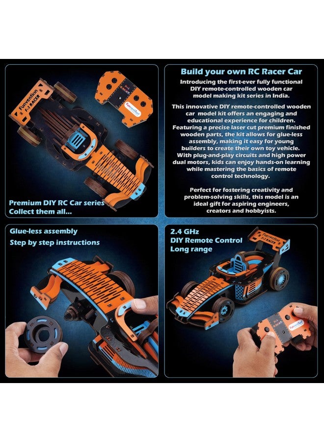 فنفينشين سيارة سباق فورمولا 1 من فنفنشن، تعمل بالتحكم عن بُعد، بتردد 2.4 جيجاهرتز، للأطفال - مجموعة أدوات بناء سيارة سباق عالية السرعة بمحرك مزدوج وشاحن من النوع C، صنع في الهند - Image 4